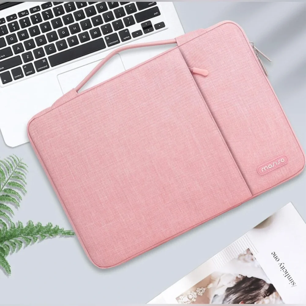 MOSISO || 360 Protective Laptop Sleeve Bag w/ Trolley Belt in Pink 💖NWOT💖